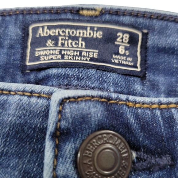 Abercrombie & Fitch Simone High Rise Super Skinny Jeans Size 28 6s 28x26.5 Blue - Picture 5 of 6